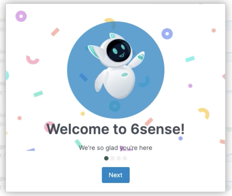 6sense Welcome Interface