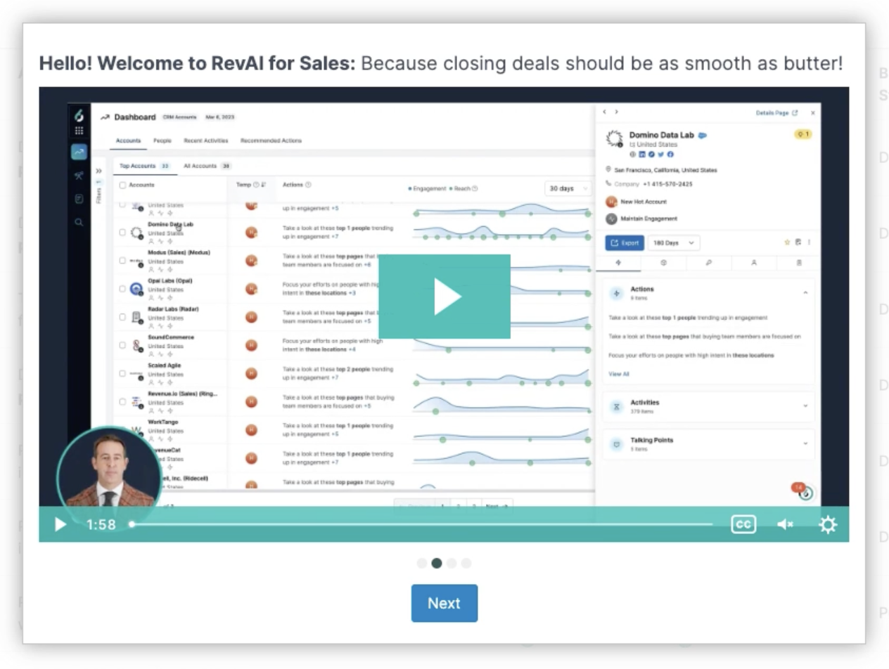 RevAI for Sales Demo